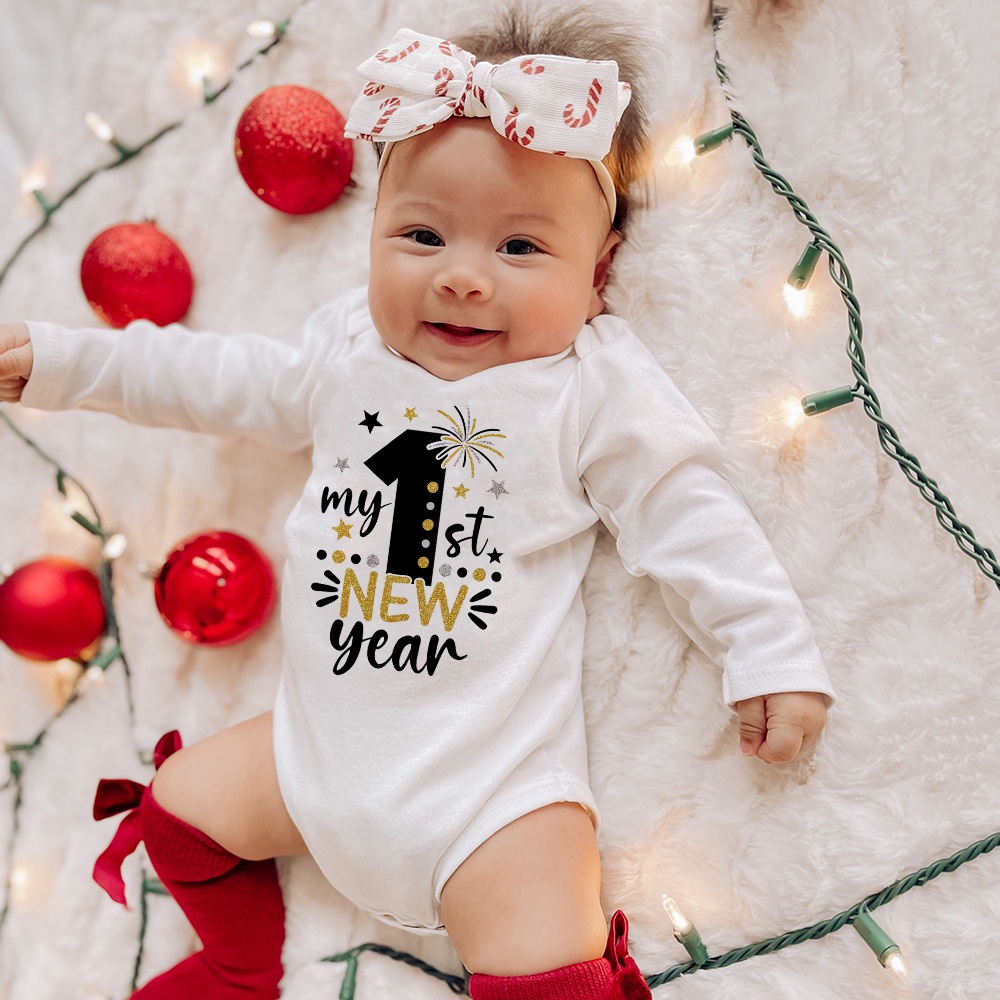 My First New Year Baby Romper Infant Newborn Girls Boys Long Sleeve Letter Print Bodysuit Happy New Years Onesie Baby Christmas Clothes Shopee Philippines