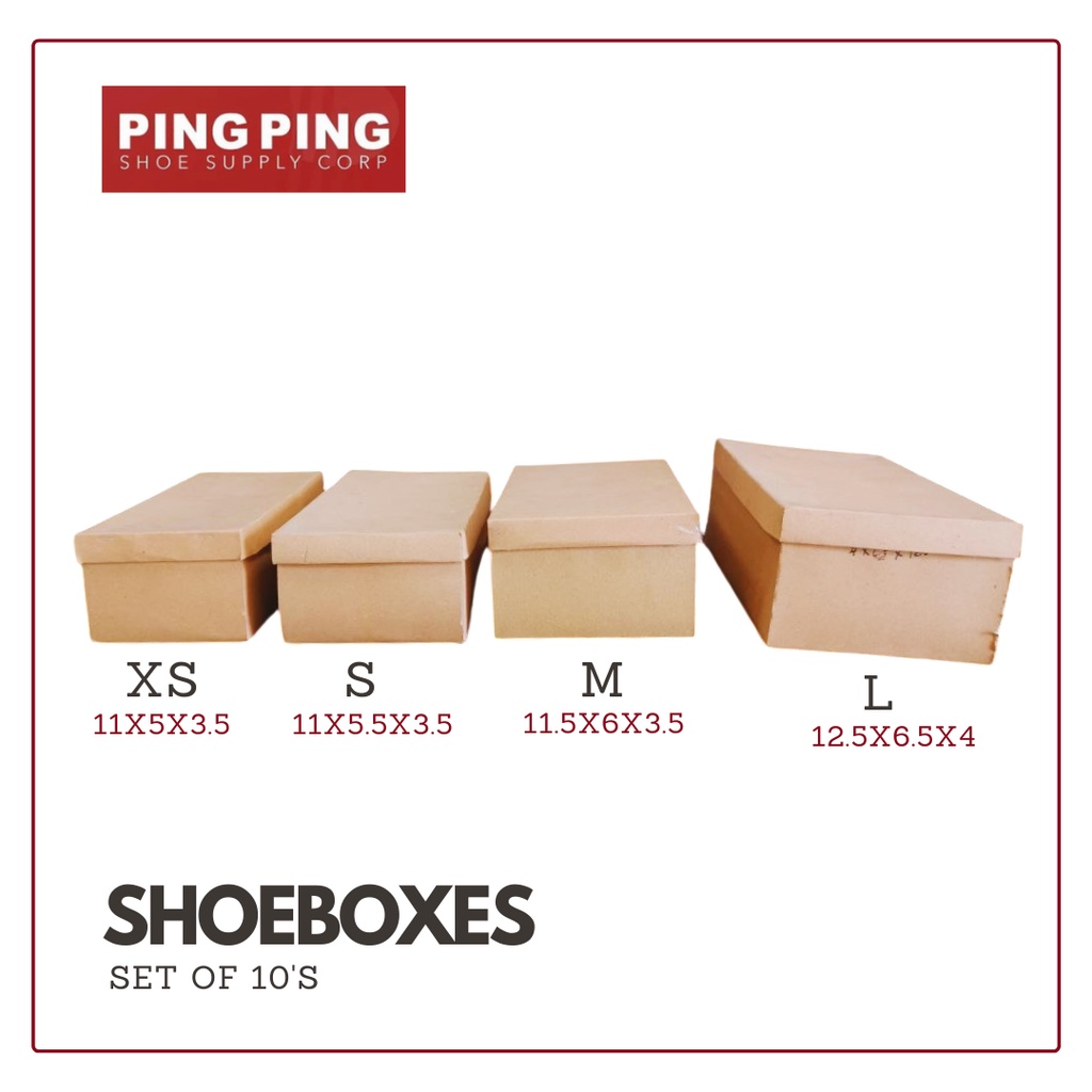 Kraft Brown Shoe Box SET OF 10 S XS S M L Shopee Philippines