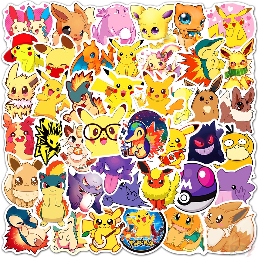 Skateboard Pokemon Sticker, Pokemon Kawaii Stickers