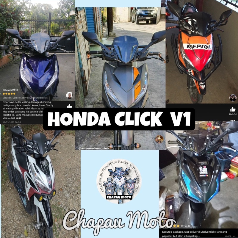 HONDA CLICK V1 2017 / AIRBLADE BRACKET SIDE MIRROR AND VISOR SET ...