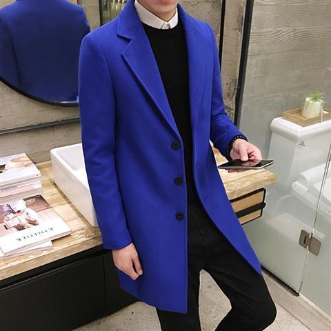 New men's Korean style trendy slim mid-length casual trench coat ...