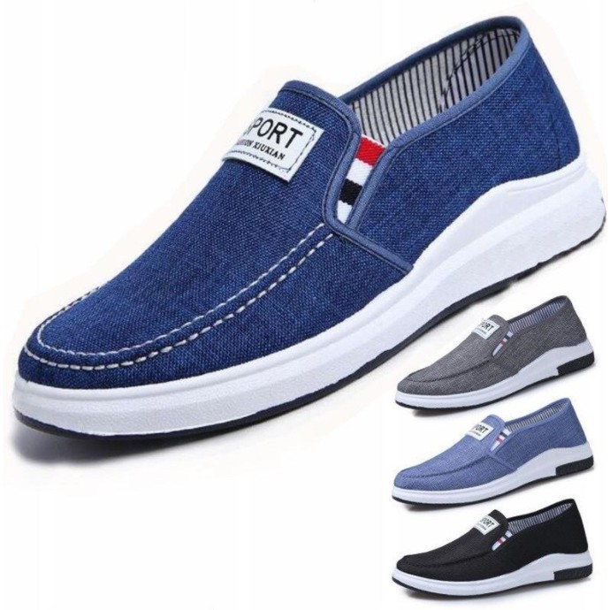 JEIKY Men's Denim Loafers Casual Rubber Shoes M200 (Standard Size) Shopee Philippines