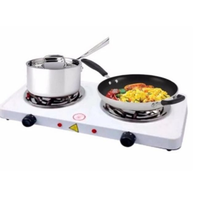 Portable electric stove double burner hot plate white Shopee Philippines