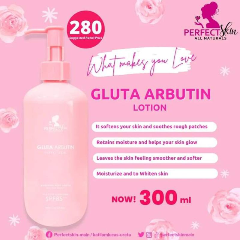 Perfect skin gluta arbutin lotion 300ml | Shopee Philippines