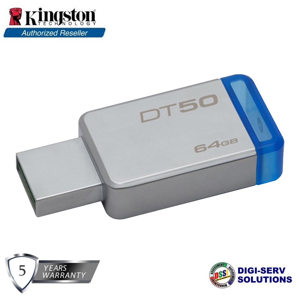 Kingston 64GB Datatraveler DT50 USB 3.0 Flash Drive (Blue), 110 MB/s ...