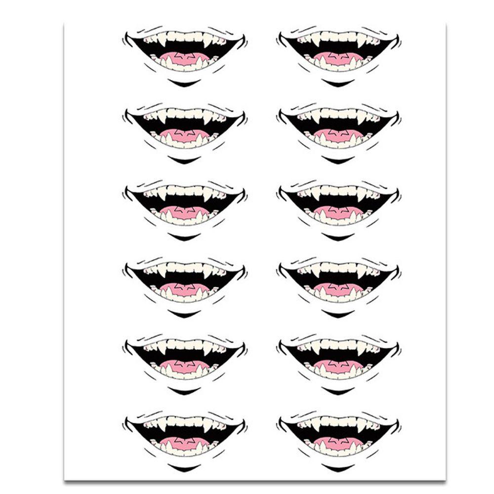 AVALENTINE Men Temporary Tattoos Waterproof Face Fake Tattoo Anime