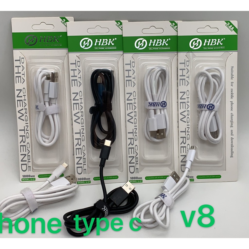 HBK CORD DATA CABLE FOR ANDROID V8 TYPE C 4G 5G 5S IOS PHONE SUITABLE ...