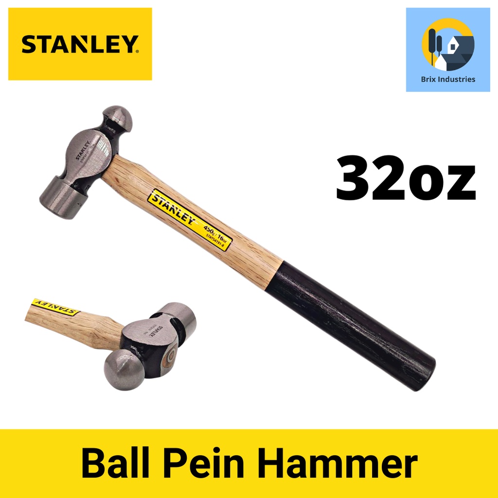 J1304AVPS Ball Pein Hammer Set – 4-Piece With 8, 12, 16, & 24 Oz Heads, Comfort Grip Handles