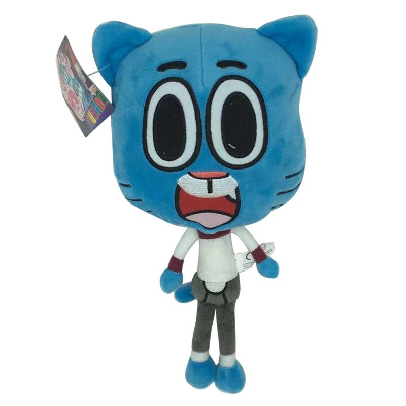 3pcs 25cm The Amazing World Of Gumball Darwin Plush Toy Soft Stuffed Doll Kids Gift