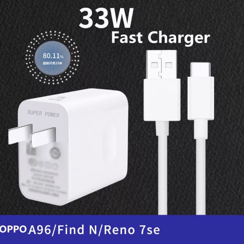 Original 33w Supervooc 2.0 Fast Charger Wall Adapter - Oppo A74 A94 A96 