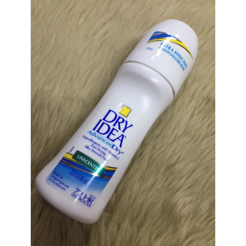 Dry Idea AntiPerspirant Deodorant RollOn Unscented 3.25oz Shopee