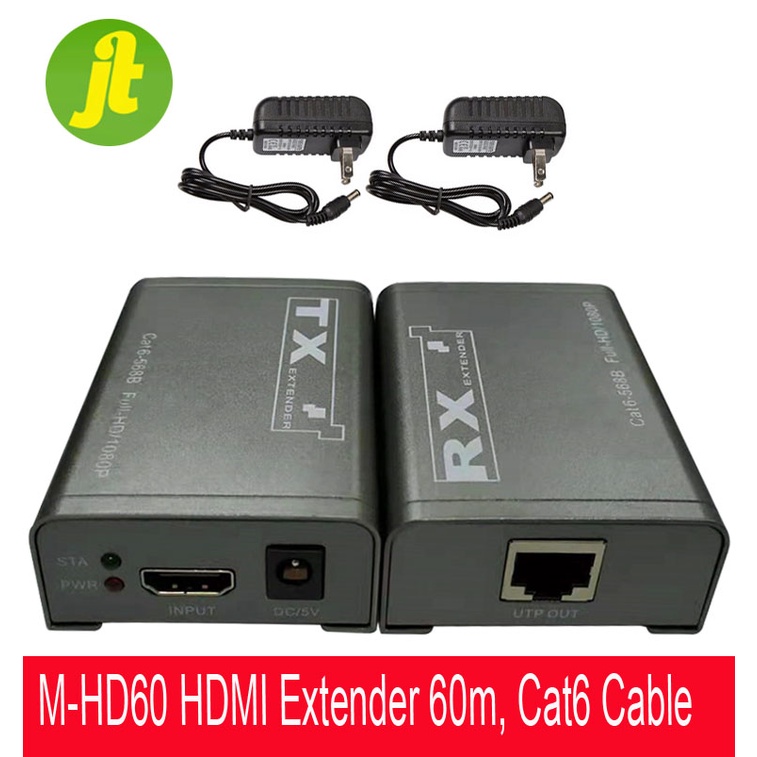 M-HD60 RJ45 HDMI Extender 60m/196ft over single cat6 UTP cable HDMI ...
