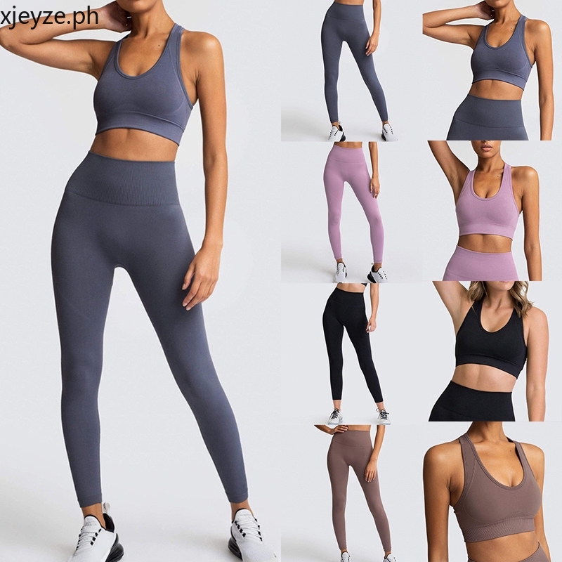 Yoga Set Sportswear Sports Bra+Leggings Fitness Pants Gym Running Suit  Exercise Clothing Athletic sp
