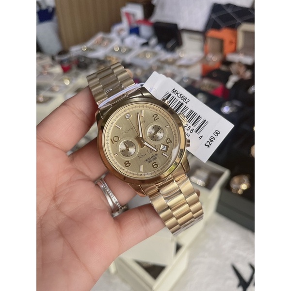 Michael Kors MK5662 Women's Runway Limited Edition New York Gold Tone  Stainless Steel Chronograph