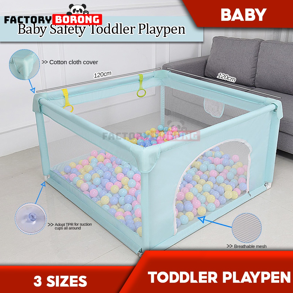 T034 Baby Safety Toddler Playpen (120 x 120cm/180 x 150cm/ 200 x 180cm ...