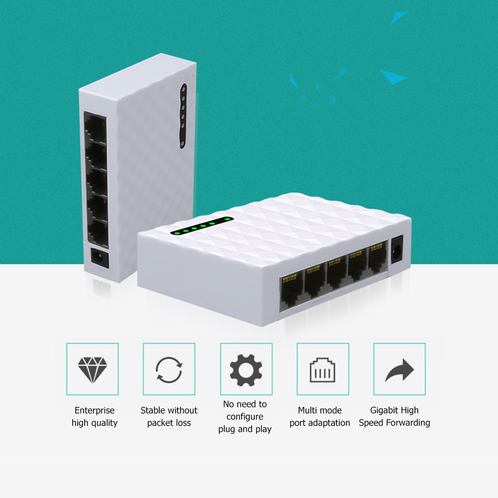 5 8 Port 1000Mbps Desktop Gigabit Network Switch Ethernet Smart ...