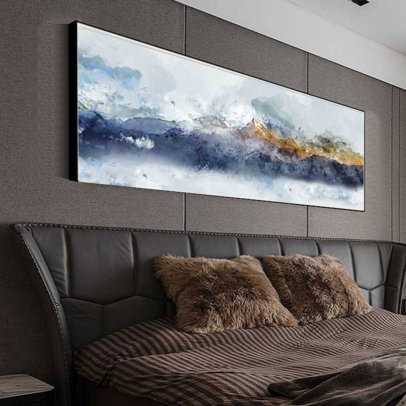 Abstract Landscape Gold Mountain Big Size Home Decor Art Canvas Painting Posters and Print Wall