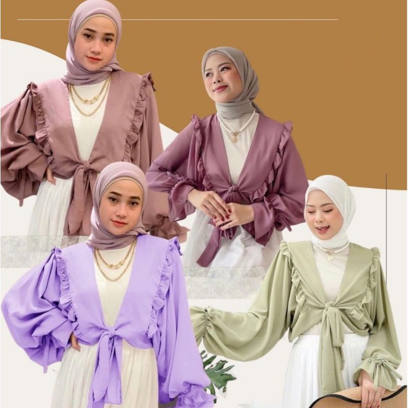 Zara OUTER CARDIGAN RUFFLE CERUTY BABYDOLL//OUTER RUFFLE | Shopee ...