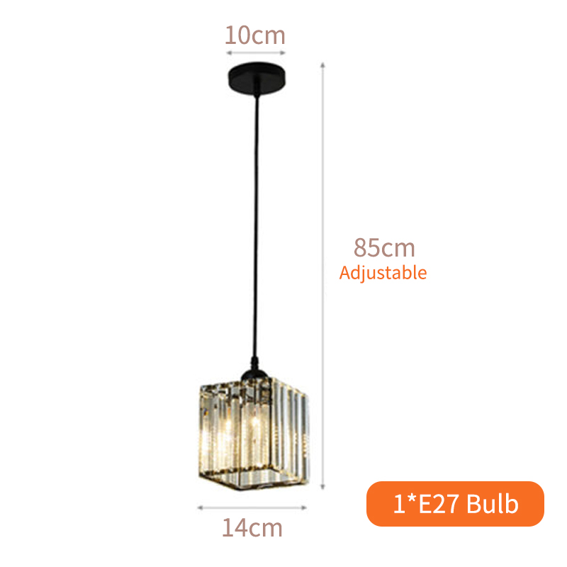 Modern Crystal Pendant Light Round/Square Simple Restaurant Chandelier ...