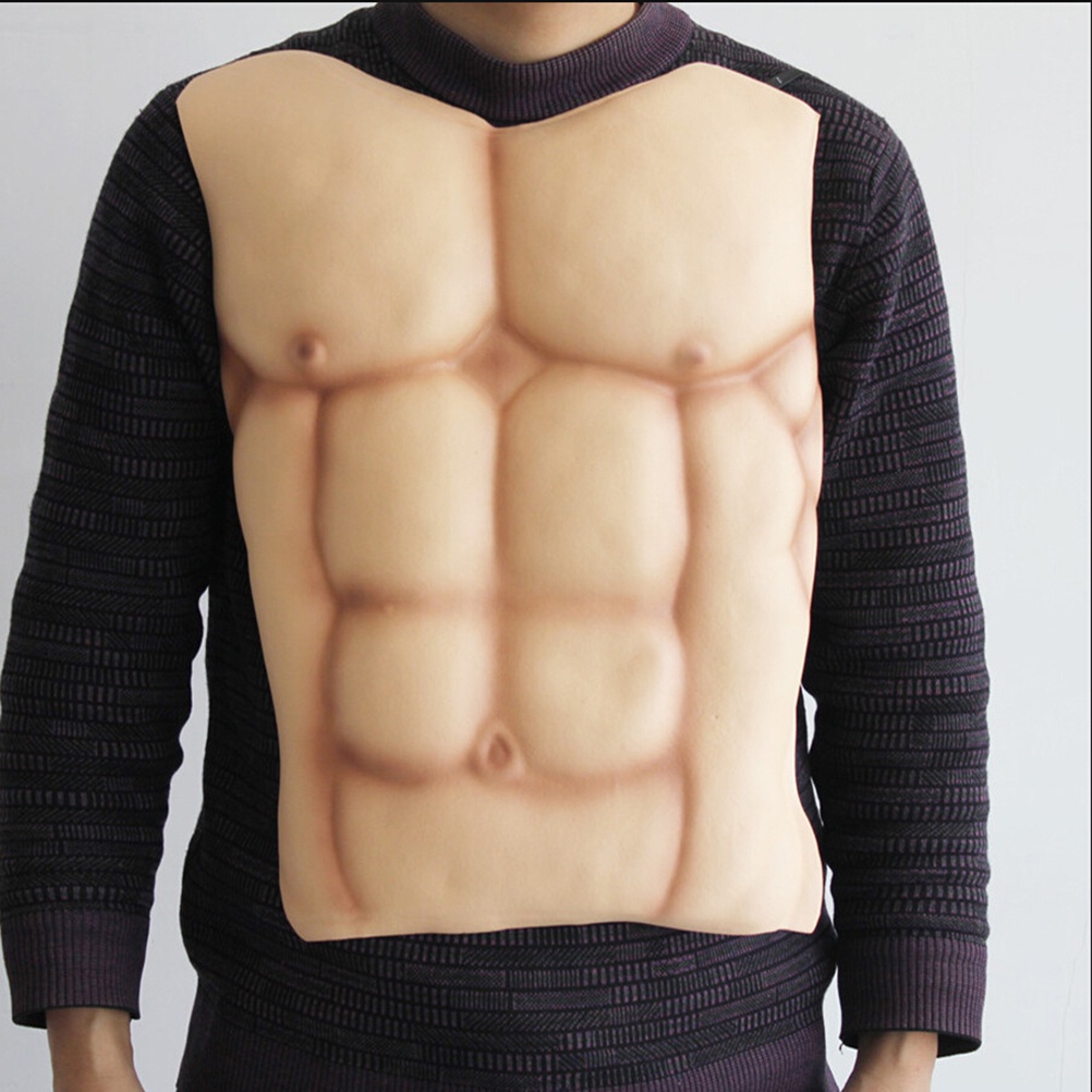 Muscle Chest Fake Prop Men Cosplay Silicone Realistic Muscles Artificial Male Suit Costume Abs