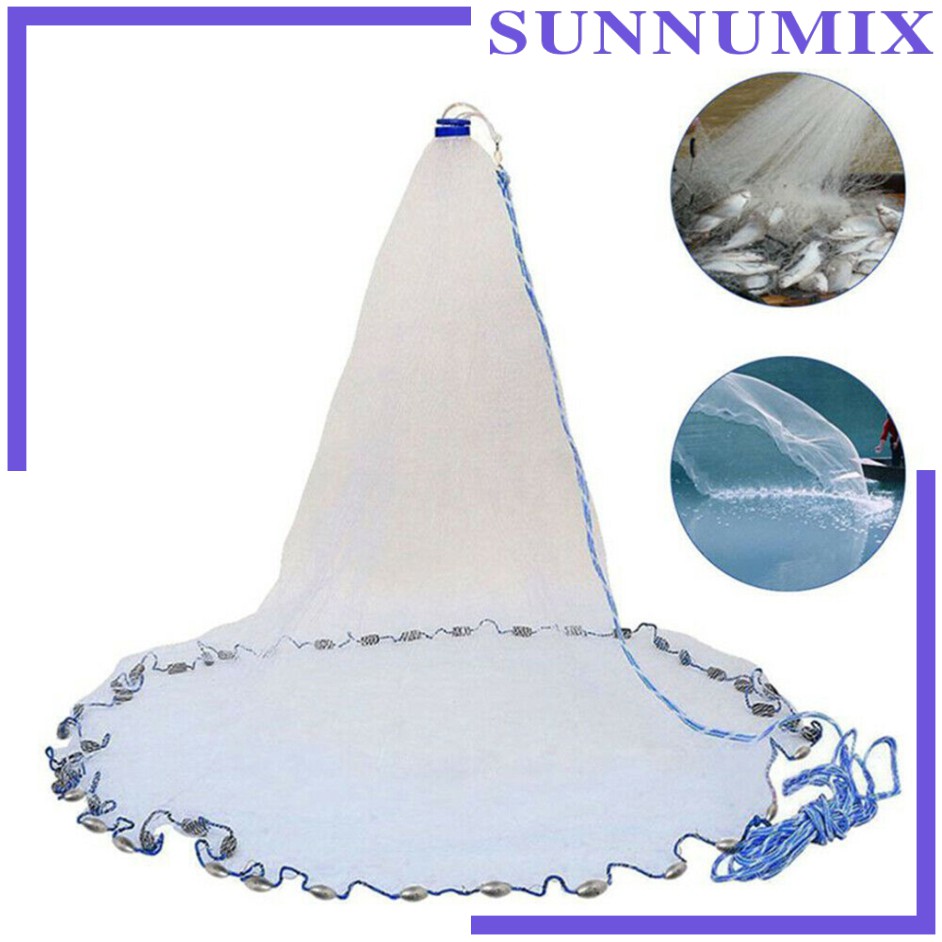 [SUNNIMIX] Dia: 8/10/12ft Hand Throw Cast Fishing Network Throw Net ...
