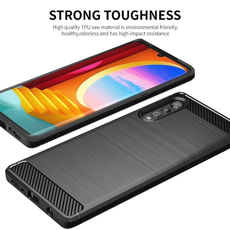 LG Velvet Rugged Armor Back Protector Carbon Fiber Case | Shopee ...