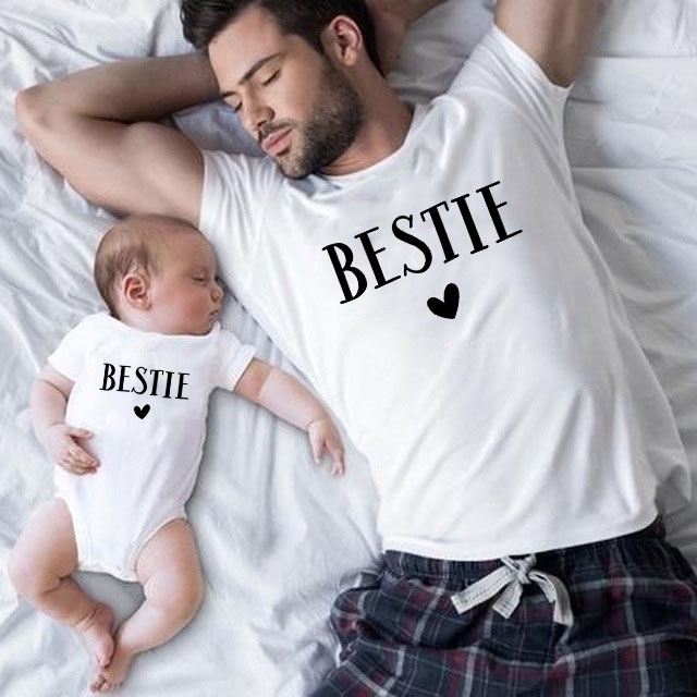 Bestie Family Matching Outfits Father Daughter Son Clothes Look Tshirt Daddy and Me Dad Baby Kids Clothing Father Babe Shopee Philippines