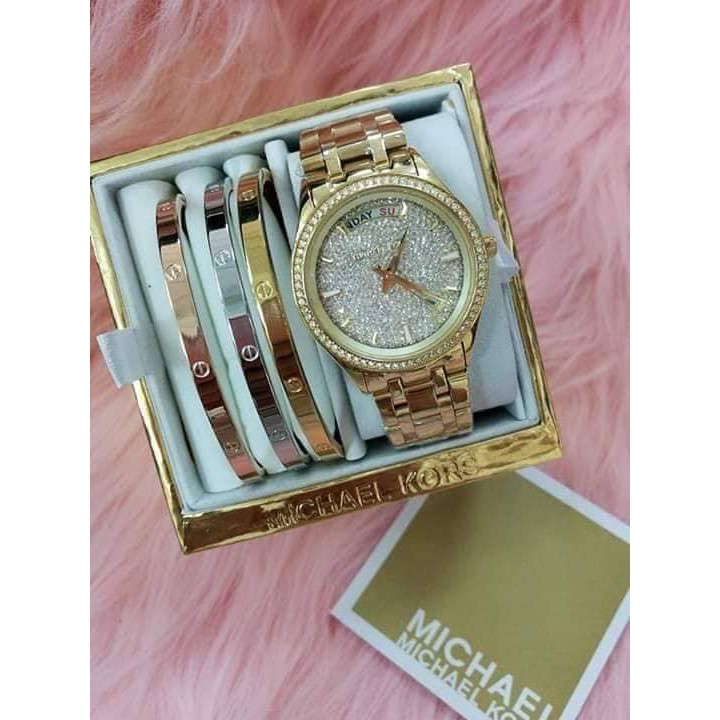 Mk watches with bangles clearance