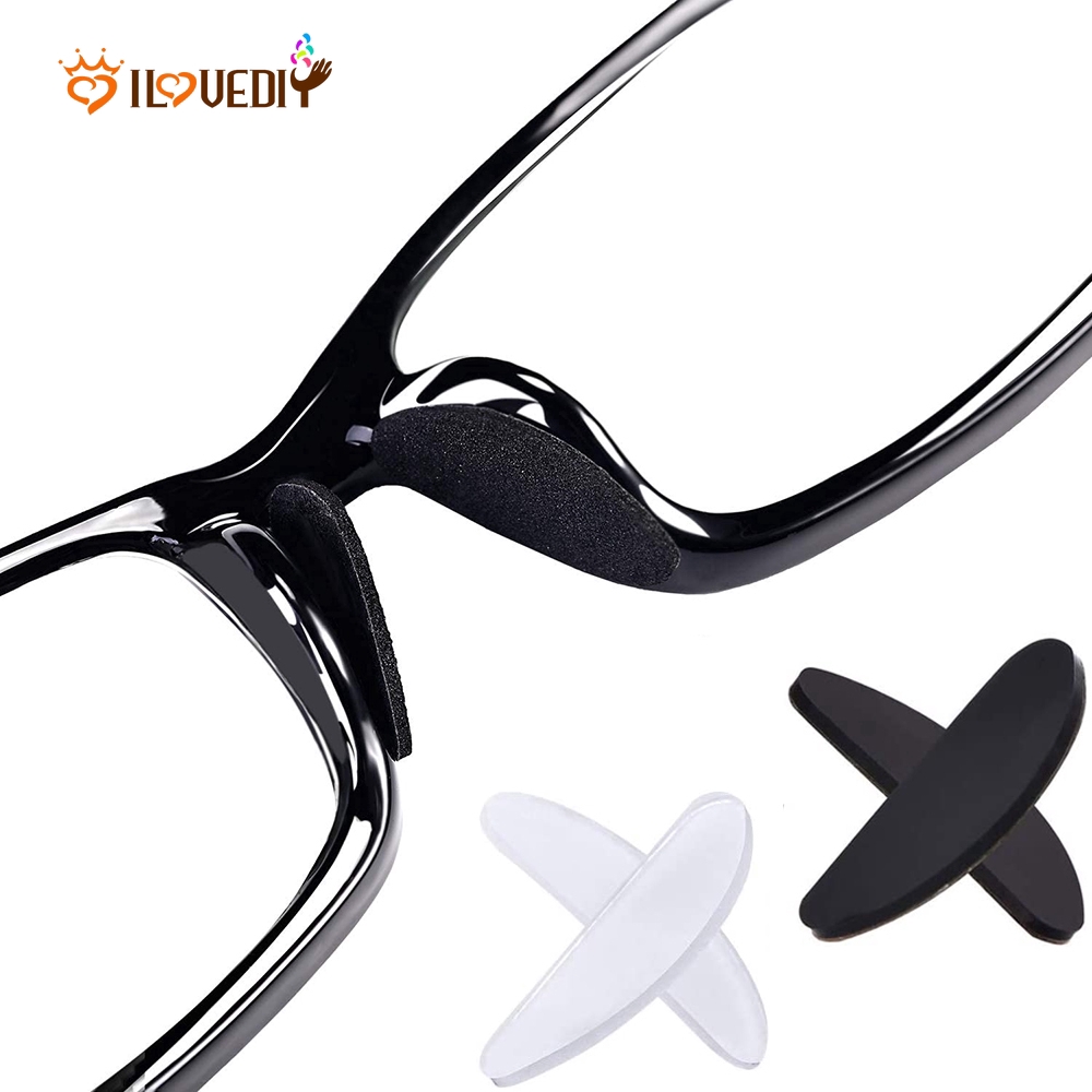 Eyeglasses Nose Pads, Anti-Slip Glasses Adhesive Silicone Nose Pads for Eyeglass Glasses Sunglasses,10 Pairs (Black,1.0mm), Size: 1 mm