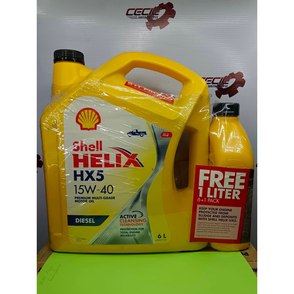 Shell Helix HX5 15W40 Premium Multigrade Motor Oil for Diesel 6L + 1L ...