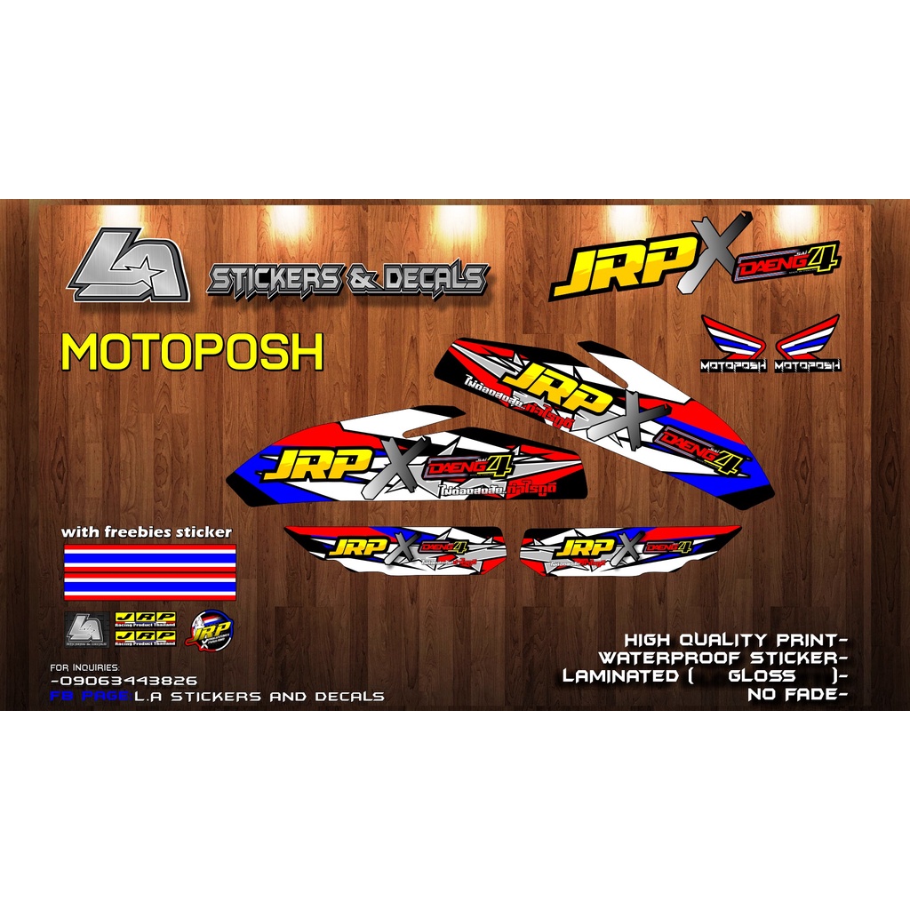 Motoposh 125 155 Tank Jrp X Daeng Stock Decal Customized Tank And