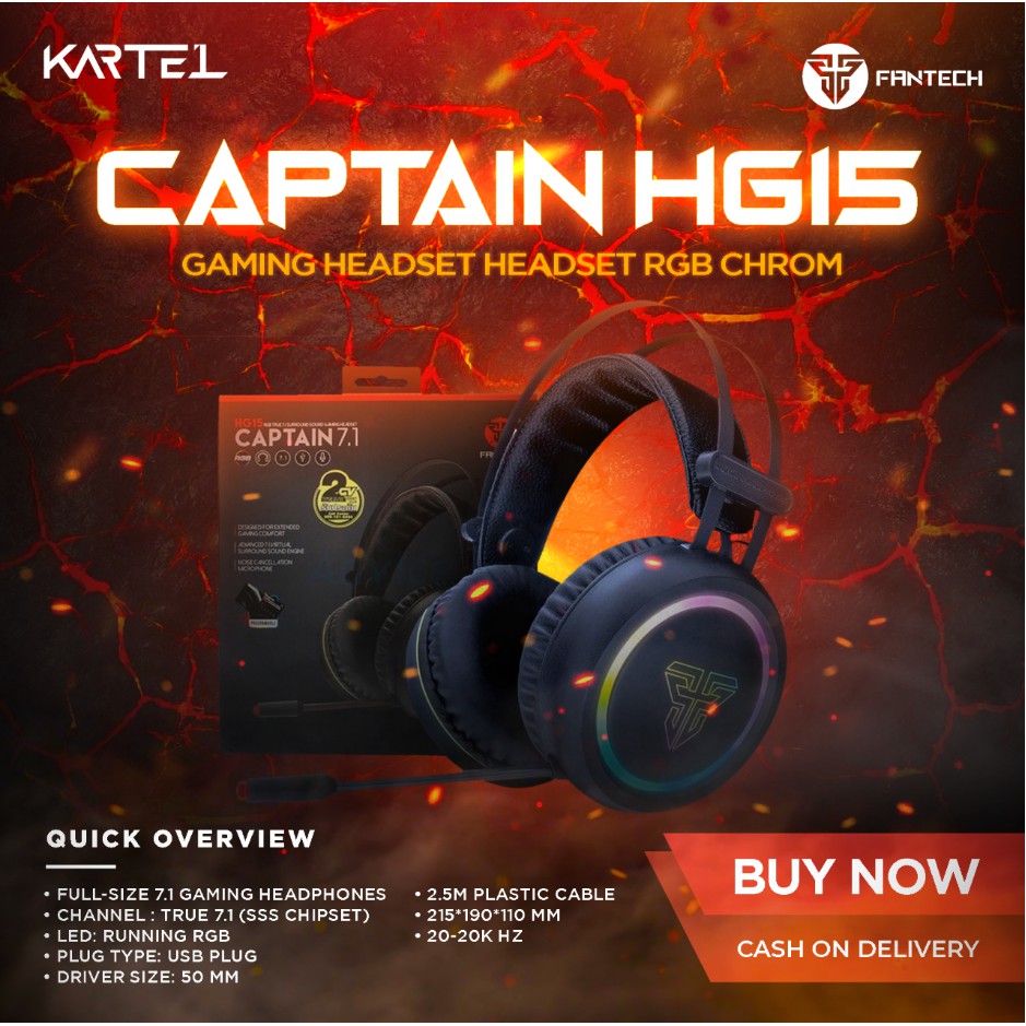 Fantech hg15 captain outlet 7.1 rgb gaming headset