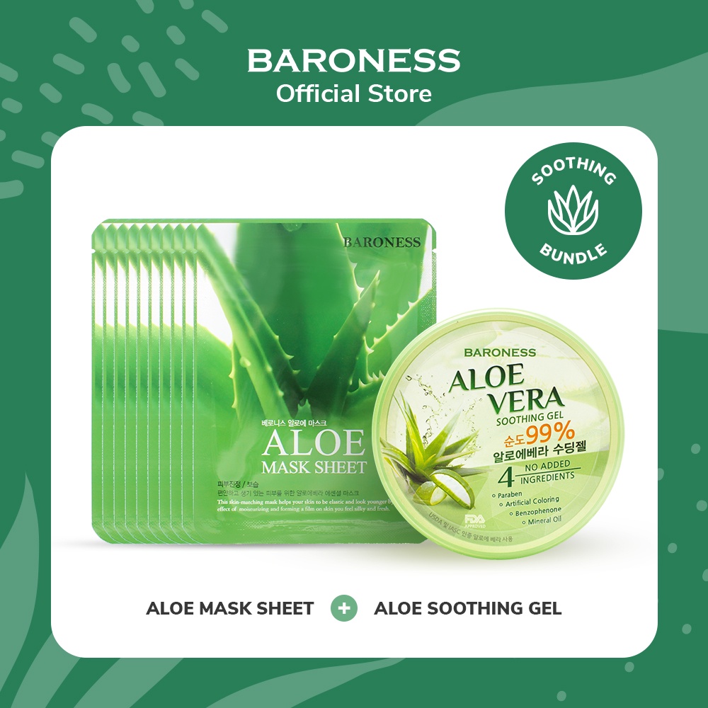 Baroness Soothing Bundle Aloe Soothing Gel And Aloe Mask Sheet