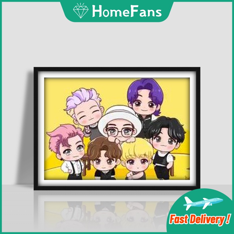 【HF】5D Diy diamond painting popular idol group star anime photo bts ...