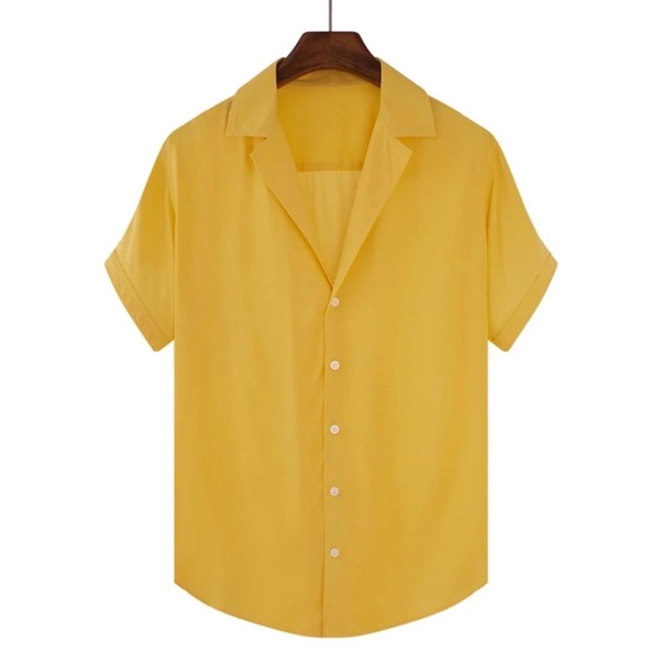 BYGEN Men Lapel Neck Button Up Polo Shirt Korean Style | Shopee Philippines