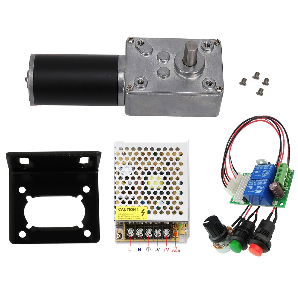 ∏ DC 12V/24V Reduction Motor 70kg.cm Large Torque High Power Worm Gear ...