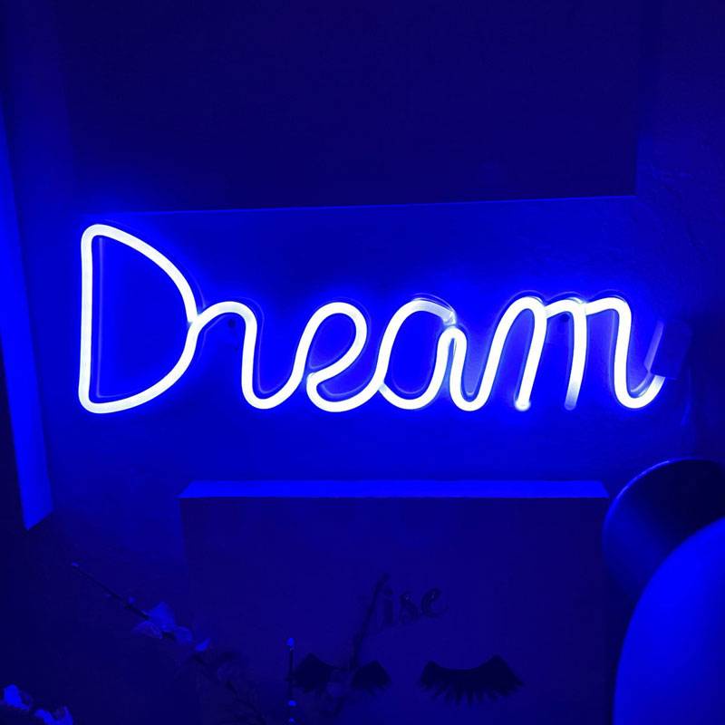 Dream Neon Sign Letter LED Neon Light Sign Wall Art Hanging Night Light ...