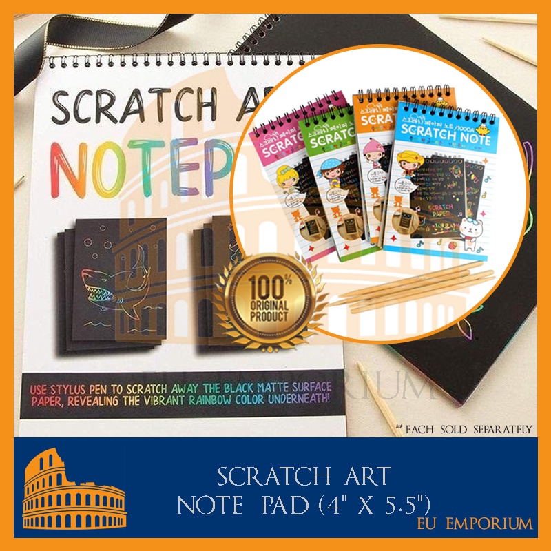 Scratch Note Pad DIY Rainbow Notepad Colored Kids Notebook Scratch ...