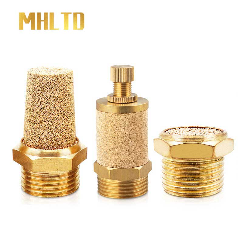 Pneumatic Exhaust Muffler Air Compressor Noise Filter Brass Mufflers
