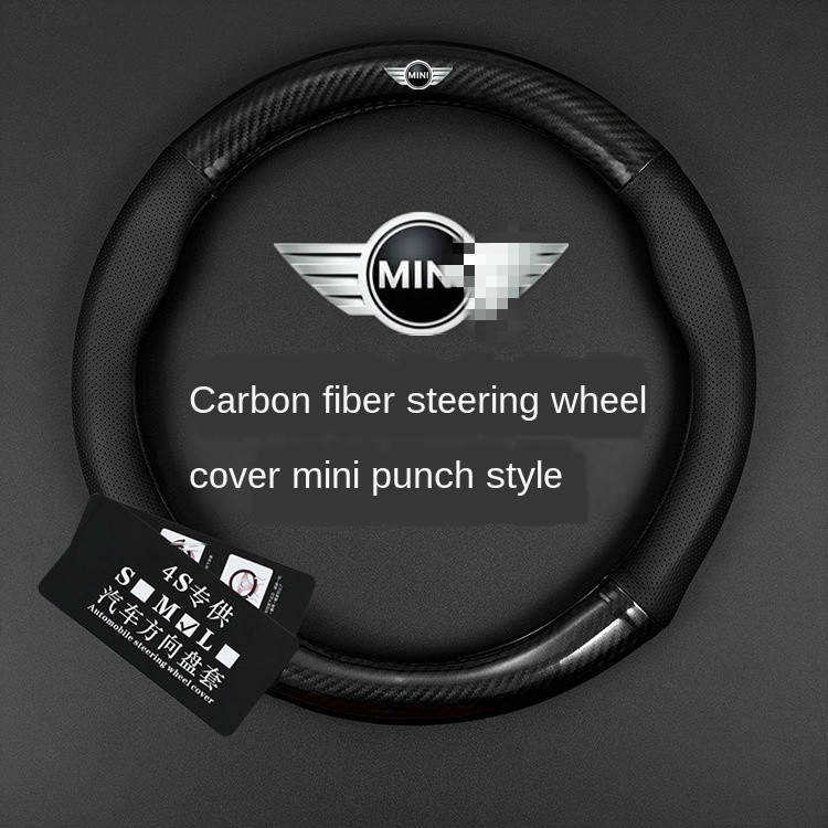 for BMW Mini Cooper Steering Wheel Cover Countryman One Fun Carbon