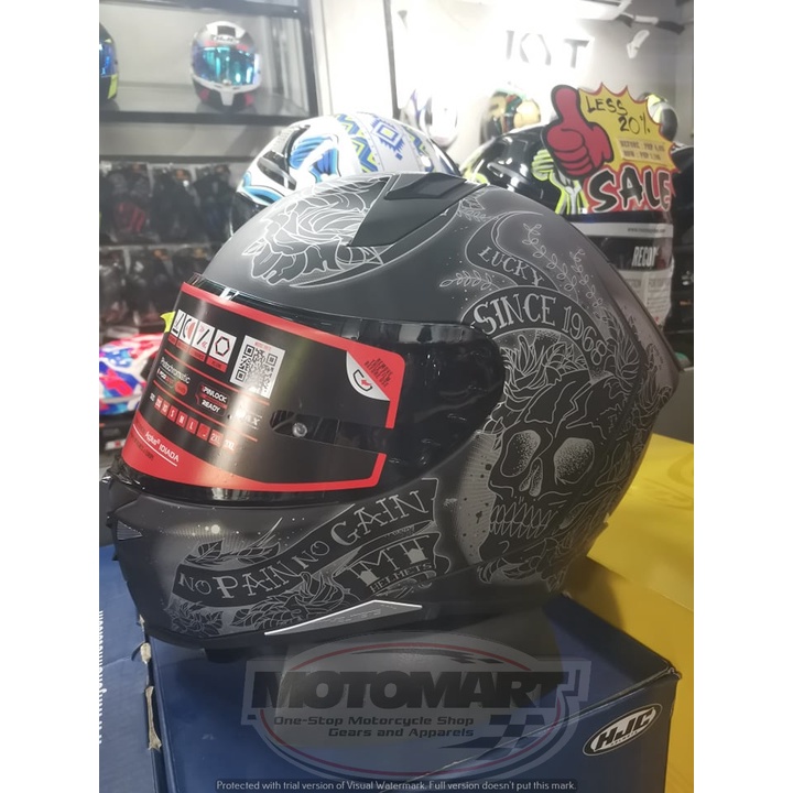 HELMET MT REVENGE 2 Skull & Roses A1 mat BLACK