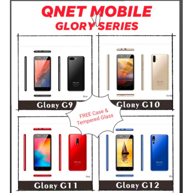 Qnet Mobile Glory Series Android Phone with FREE CASE & TEMPERED GLASS ...