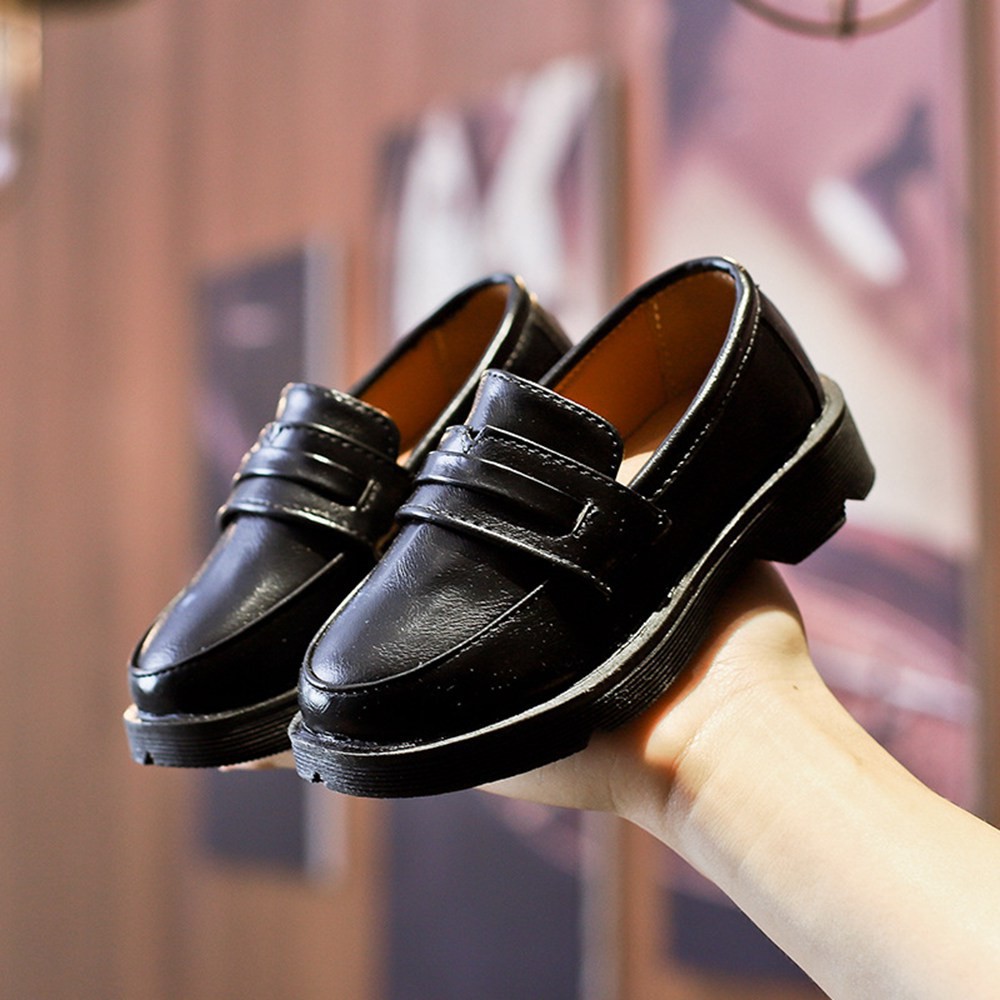 Boys Casual Pu Leather Shoes Kids Baby Elegant Booties Black Size 27 37