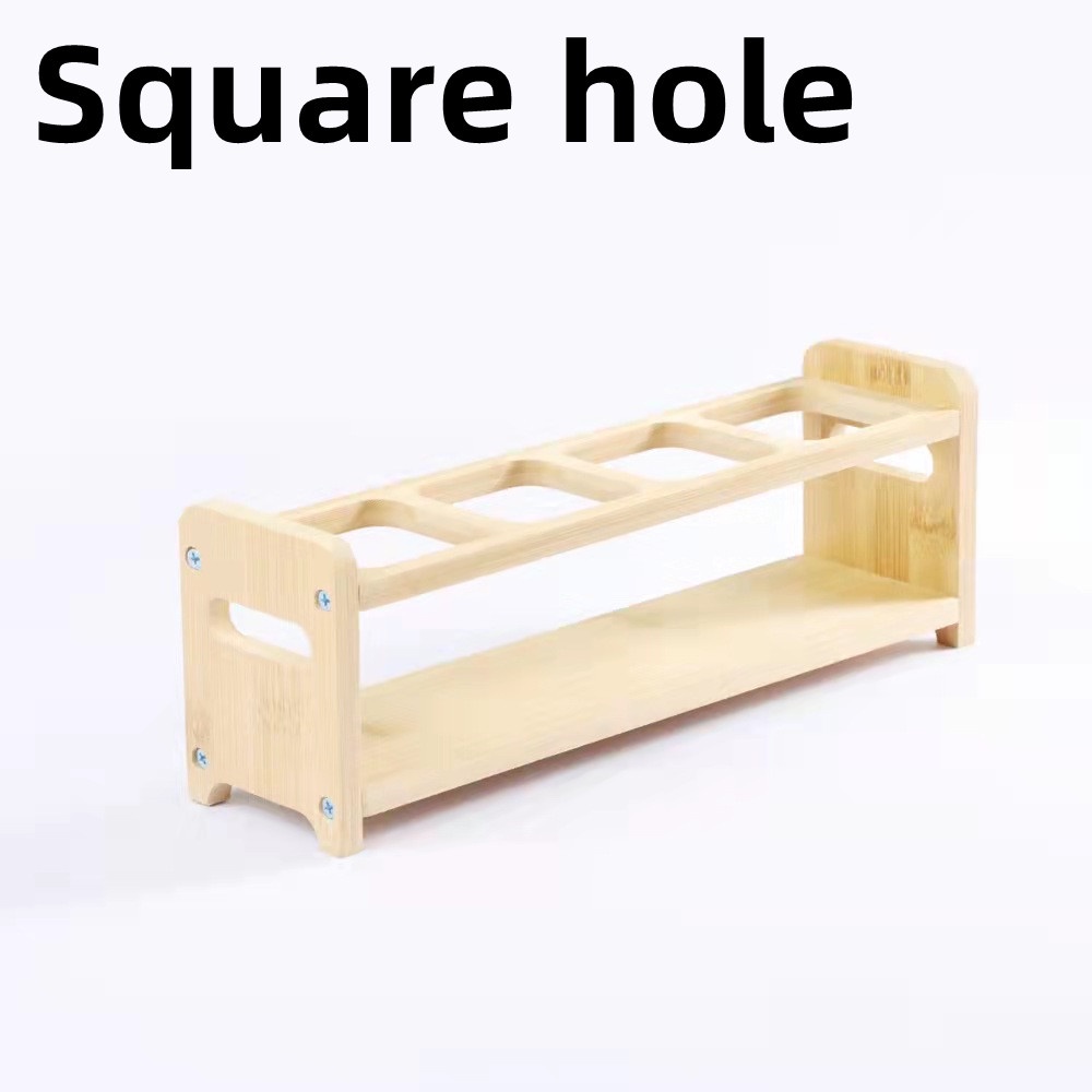 Kitchen Bamboo Wood Shelf Round Square Wooden Oil Bottle Rack Oil