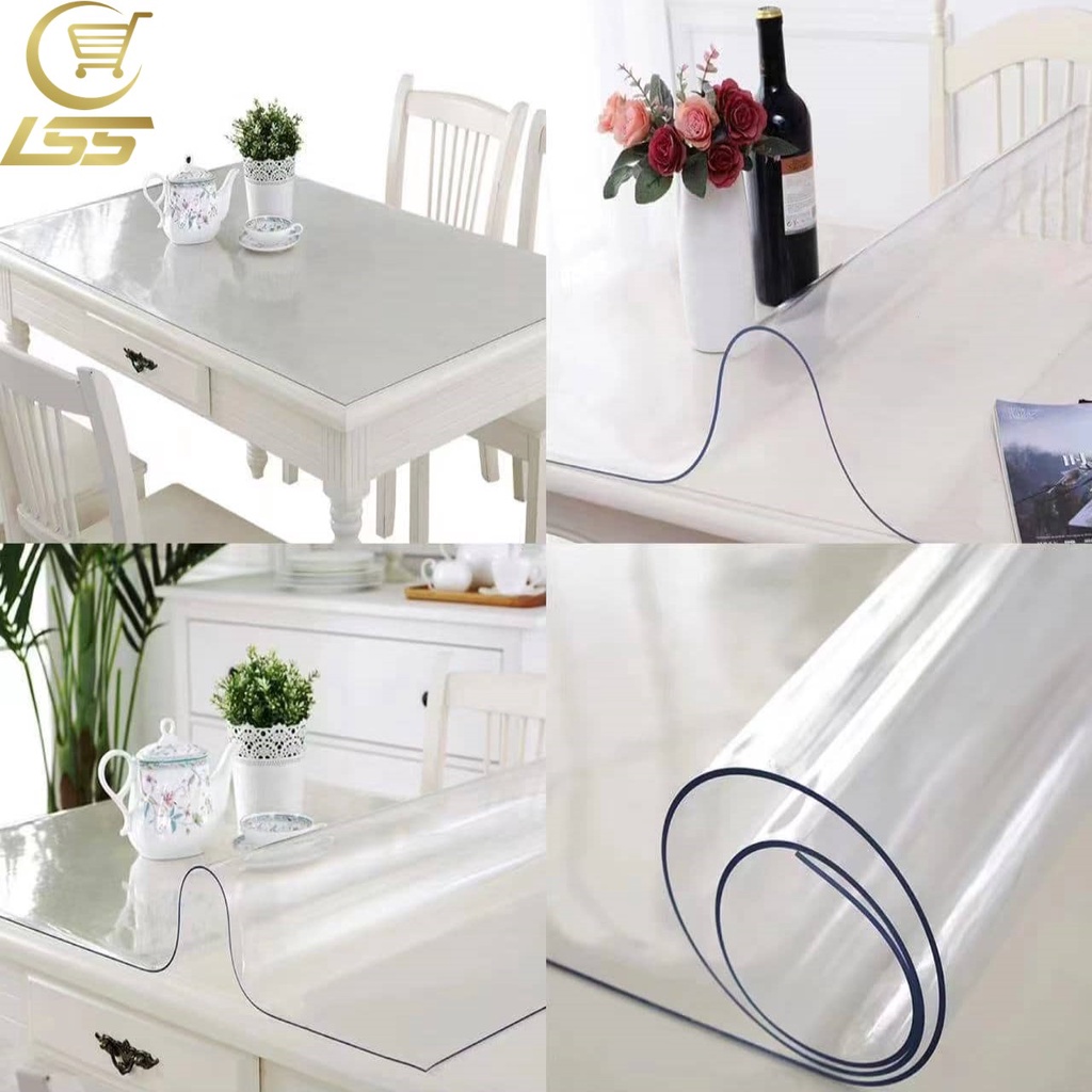 Efeq PVC Table Cloths Clear Protective Table Pad Waterproof Transparent