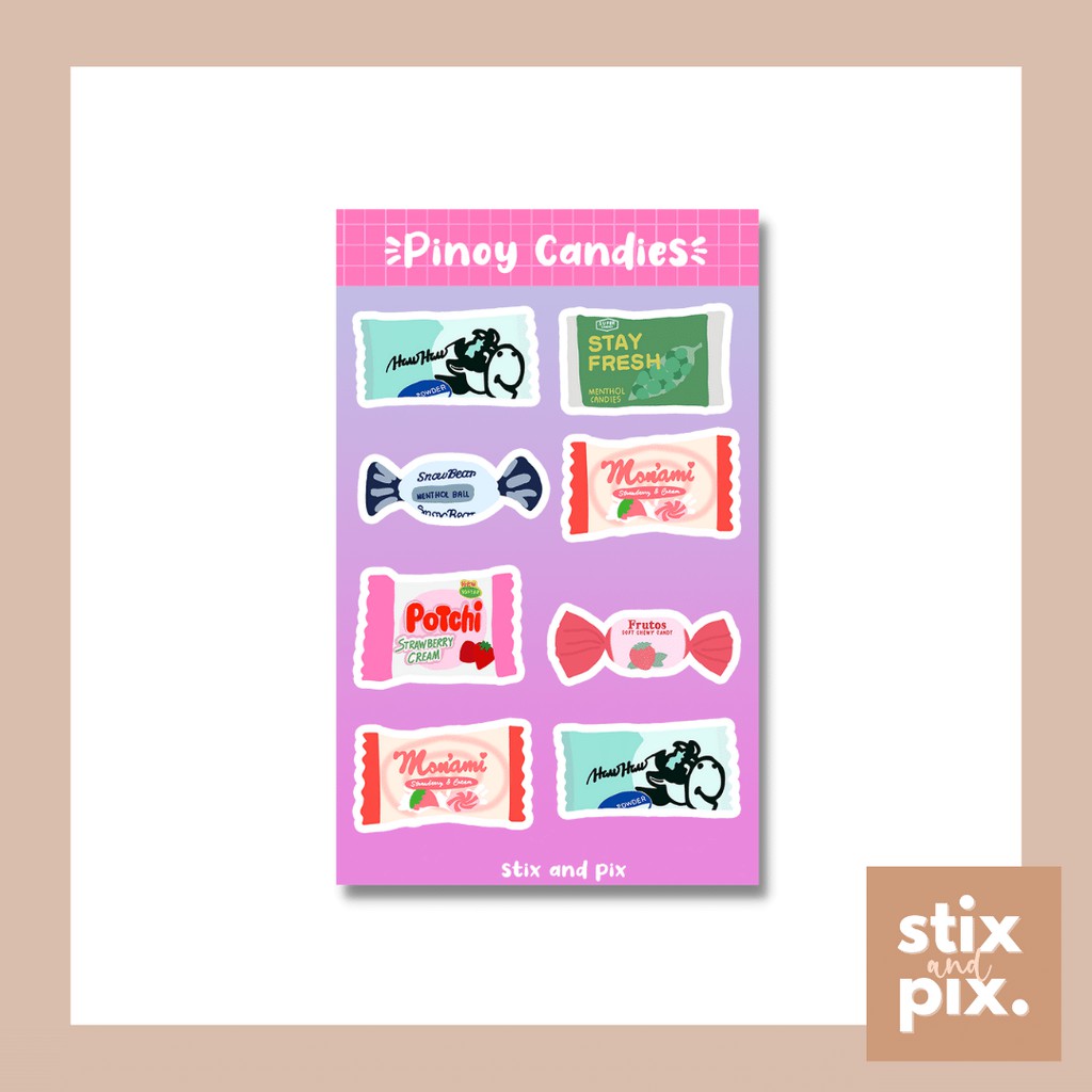 Pinoy Candies Sticker Sheet Matte Laminated Shopee Philippines