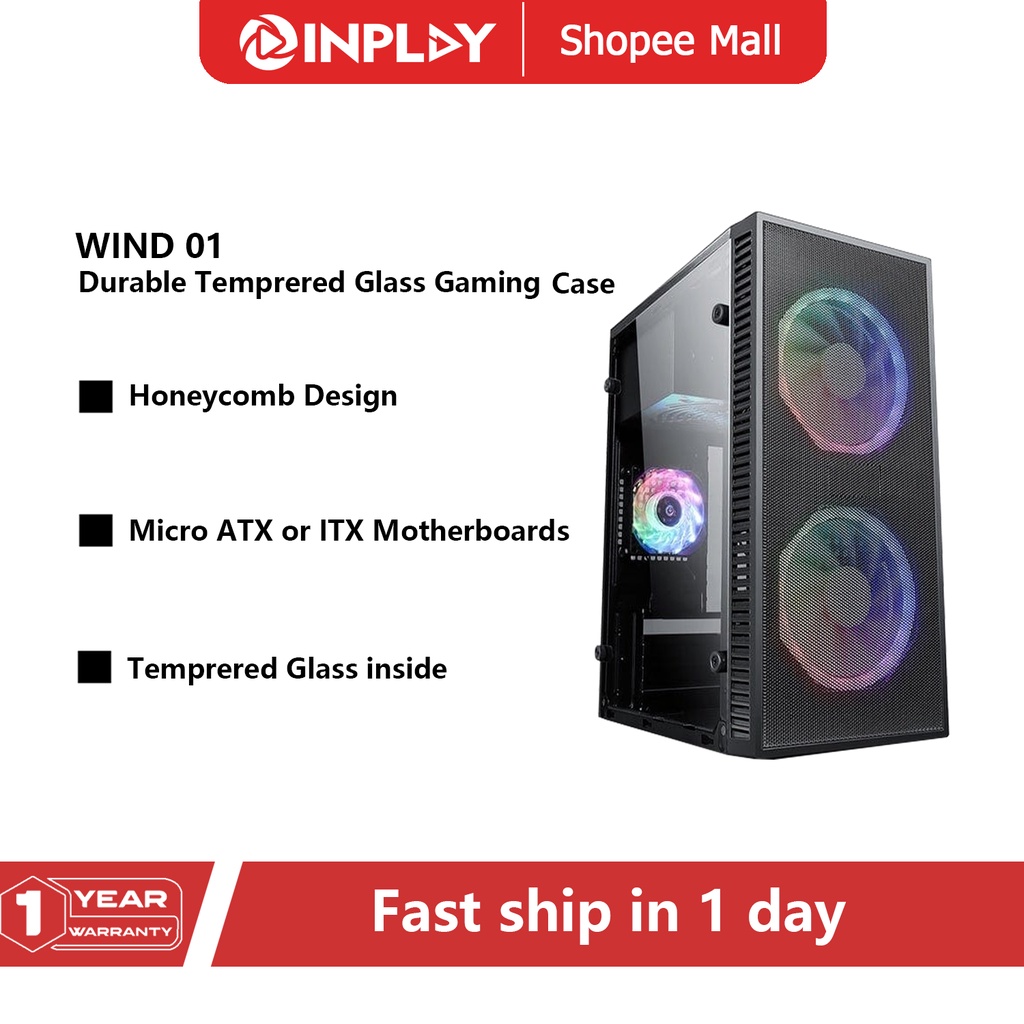 Inplay Wind 01 Wind 05 Mini Atx Case Durable Temprered Glass For