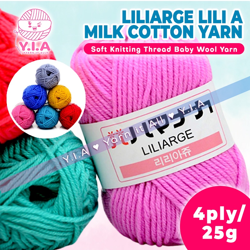 Yia Lili A 4Ply Milk Cotton Yarn Crochet Soft Knitting Wool Thread Baby