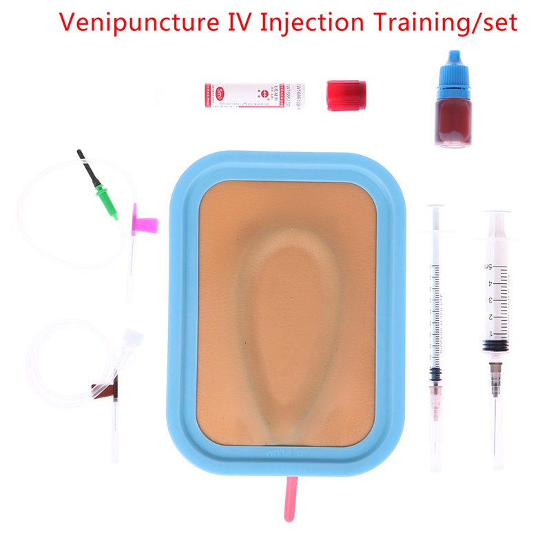 1Set Venipuncture IV Injection Training Model Pad Silicone Human Skin ...