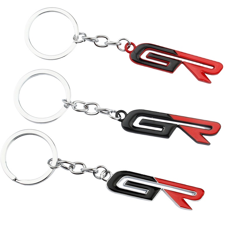 NEW GR 3D Metal GR logo emblem sticker Key Chain for TOYOTA GAZOO ...
